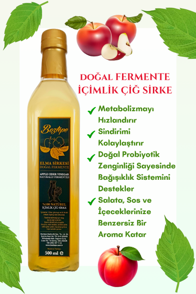 Boztepe 500 ML Elma Sirkesi Doğal Fermente Cam