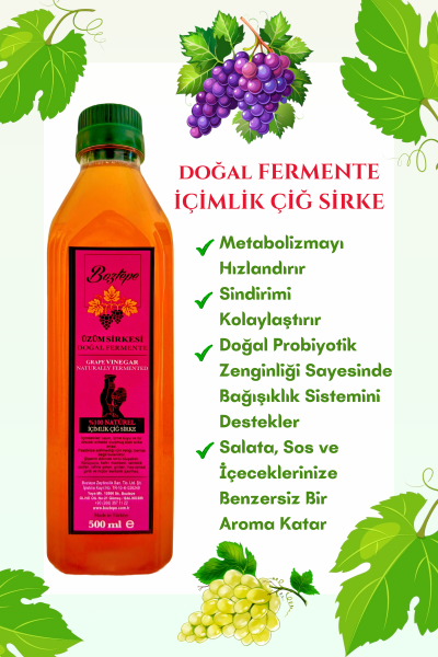 Boztepe 500 ML Üzüm Sirkesi Doğal Fermente - PET